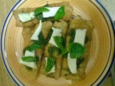 Crepes al pesto e provola