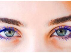 Mascara colorato per valorizzare gli occhi azzurri