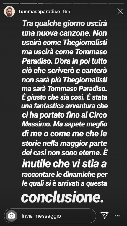 paradiso lascia thegiornalisti